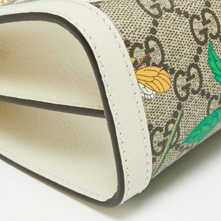 Pre Owned Gucci Multicolor GG Supreme Canvas and Leather Small Floral Ophidia Floral Shoulder Bag