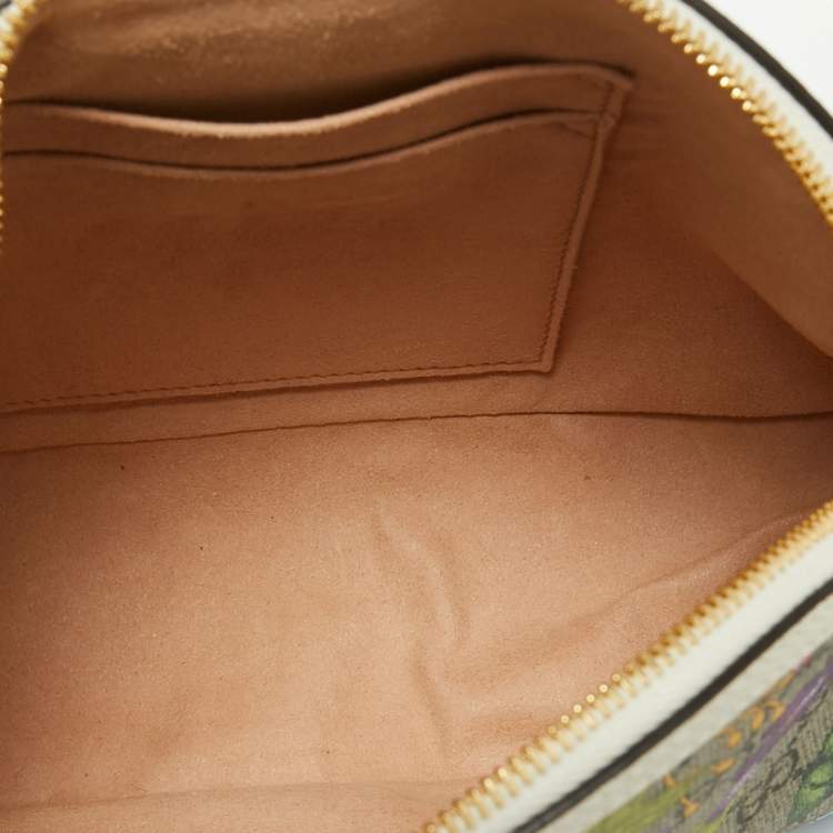 Pre Owned Gucci Multicolor GG Supreme Canvas and Leather Ophidia Flora Dome Bag