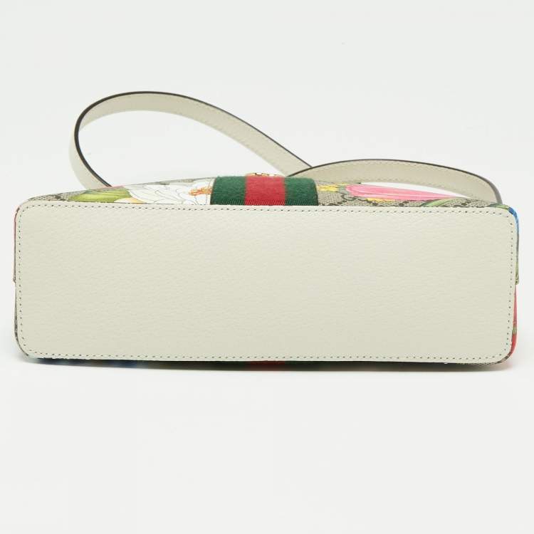Pre Owned Gucci Multicolor GG Supreme Canvas and Leather Ophidia Flora Dome Bag