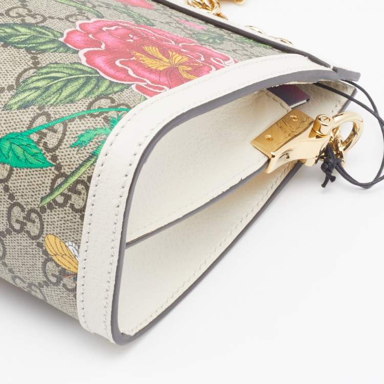 Pre Owned Gucci Multicolor GG Supreme Canvas and Leather Small Ophidia Flora Shoulder Bag