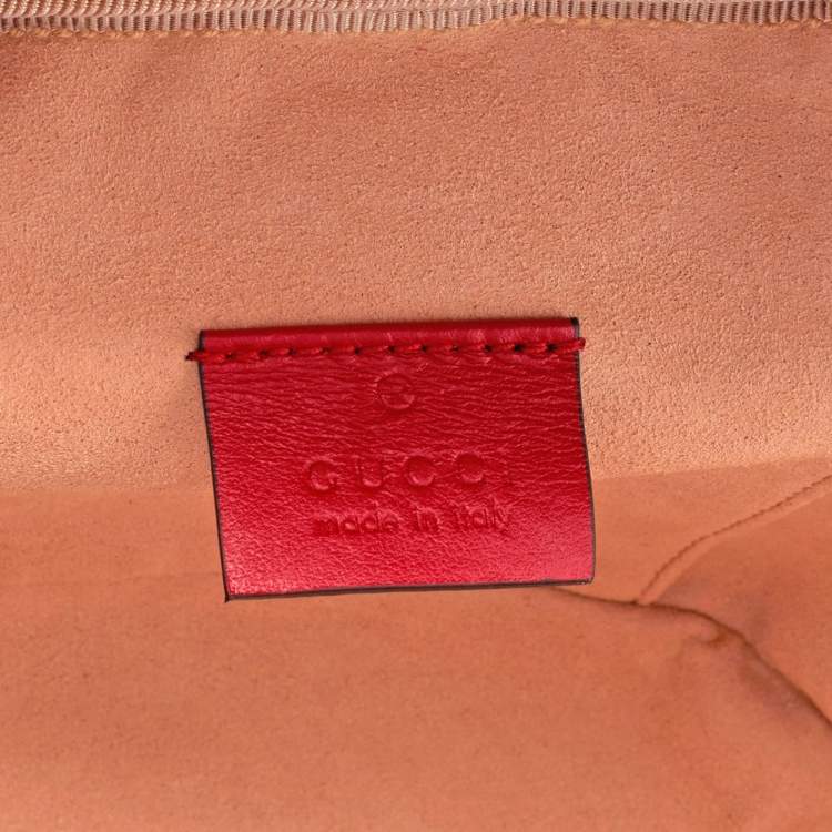 مملوكة مسبقًا Gucci Red Leather Mini GG Marmont Vanity Backpack