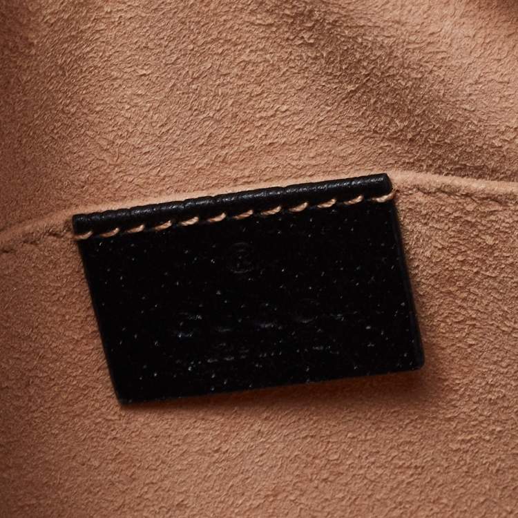 Pre Owned Gucci Black Leather And Web Mini Ophidia Crossbody Bag
