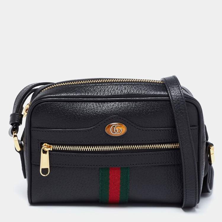 Gucci Black Leather And Web Mini Ophidia Crossbody Bag Gucci TLC