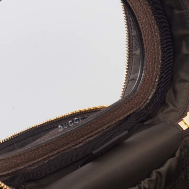 Pre Owned Gucci Beige/Brown GG Supreme Canvas And Leather Ophidia Cosmetic Bag