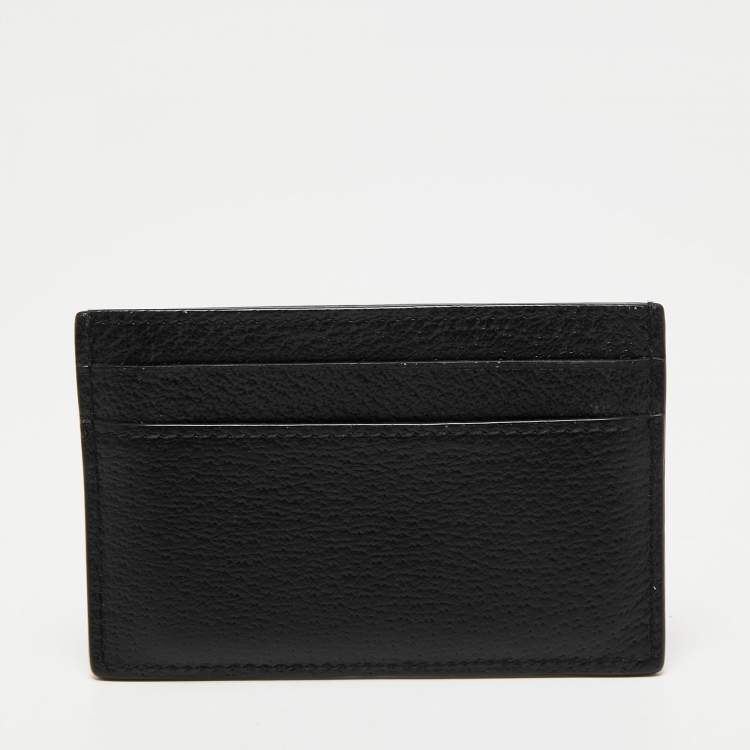 Pre Owned Gucci Black Leather GG Marmont Card Holder
