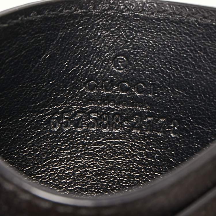 Pre Owned Gucci Black Leather GG Marmont Card Holder