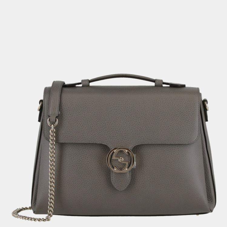 Gucci Grey Small Dollar Interlocking G Shoulder Bag