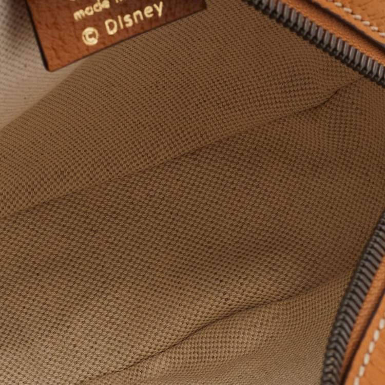 Pre Owned Gucci x Disney Brown GG Supreme Canvas and Leather Mini Mickey Mouse Round Shoulder Bag