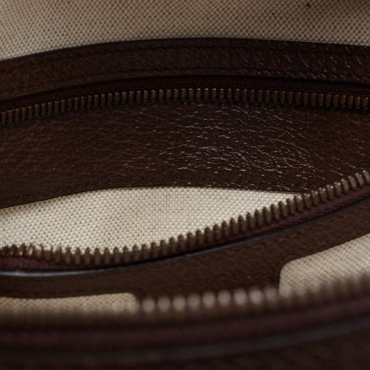 Pre Owned Gucci Beige/Ebony GG Supreme Canvas and Leather Small Ophidia Backpack