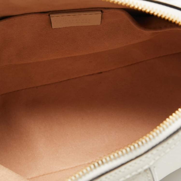 Pre Owned Gucci White Leather Small Ophidia Shoulder Bag