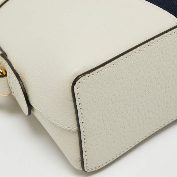 Pre Owned Gucci White Leather Small Ophidia Shoulder Bag