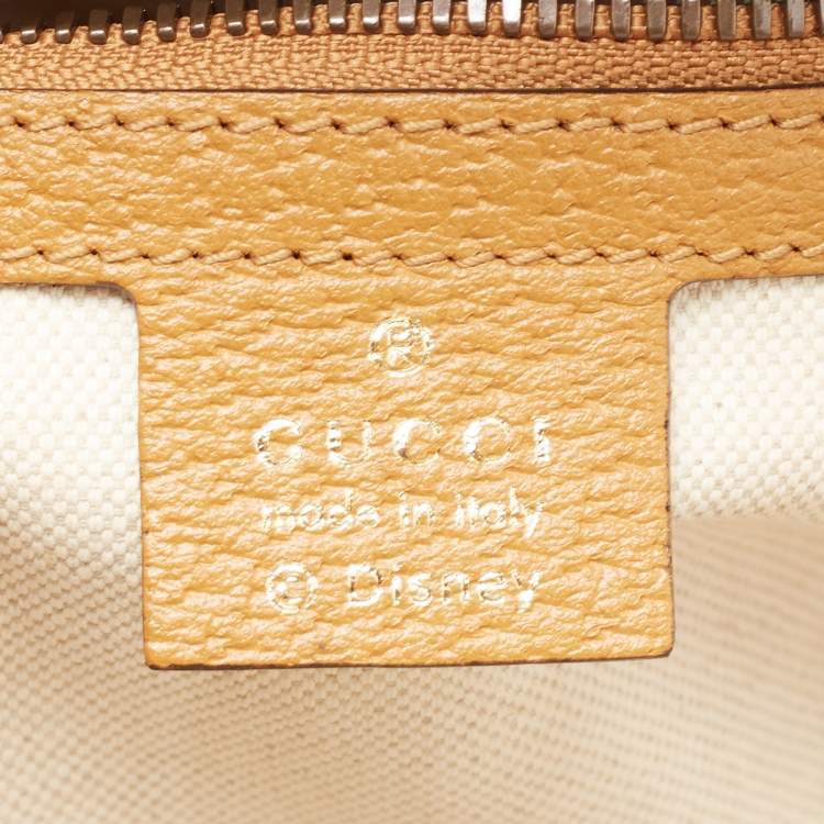 Pre Owned Gucci x Disney Brown GG Supreme Canvas and Leather Mickey Mouse Backpack