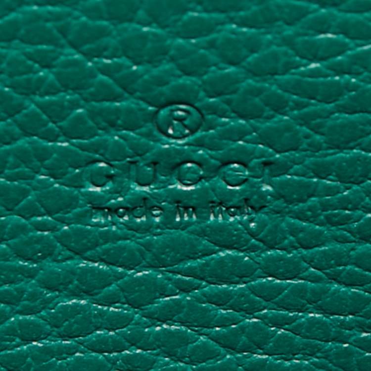 Pre Owned Gucci Green Leather Dionysus Wallet On Chain
