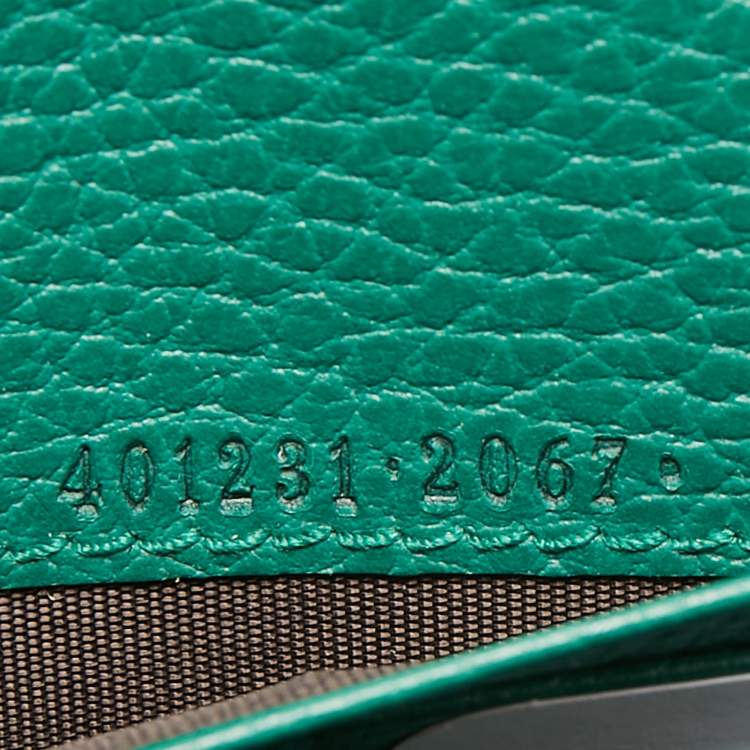 Pre Owned Gucci Green Leather Dionysus Wallet On Chain