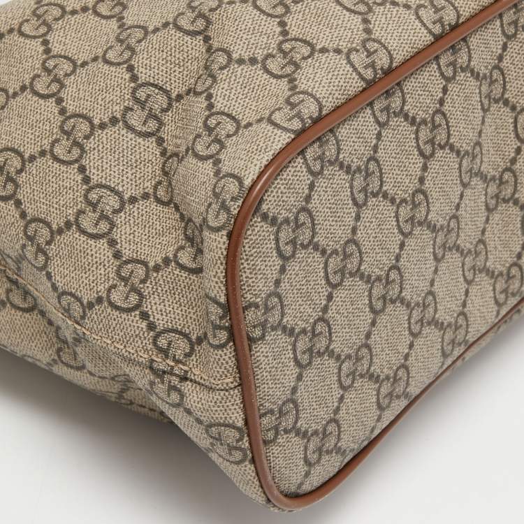Pre Owned Gucci Brown/Beige GG Supreme Canvas Small Tote