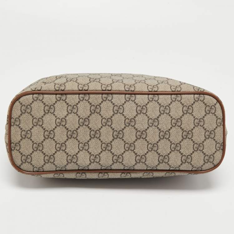 Pre Owned Gucci Brown/Beige GG Supreme Canvas Small Tote