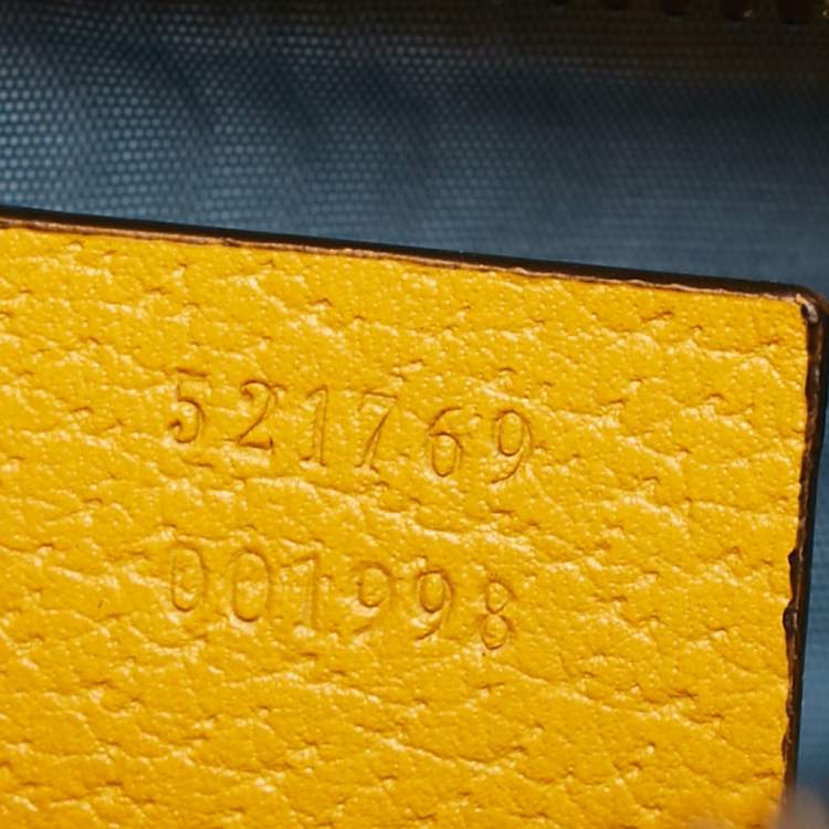 Pre Owned Gucci Mustard Leather Garden Bat Clutch