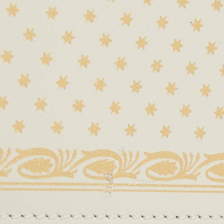 Pre Owned Gucci Off White Leather Guccy Portfolio Clutch