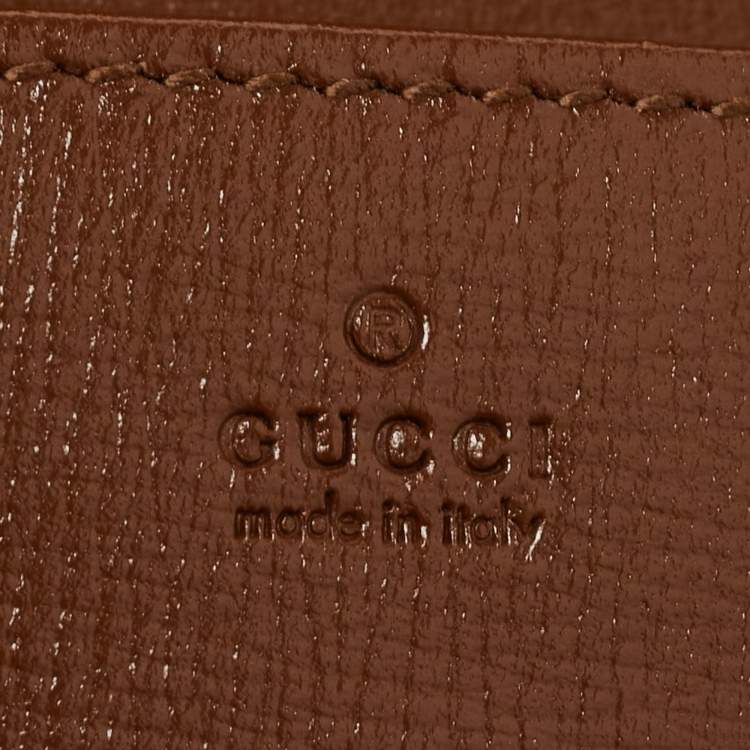 Pre Owned Gucci Brown/Beige GG Supreme Canvas and Leather Horsebit 1955 Wallet on Chain