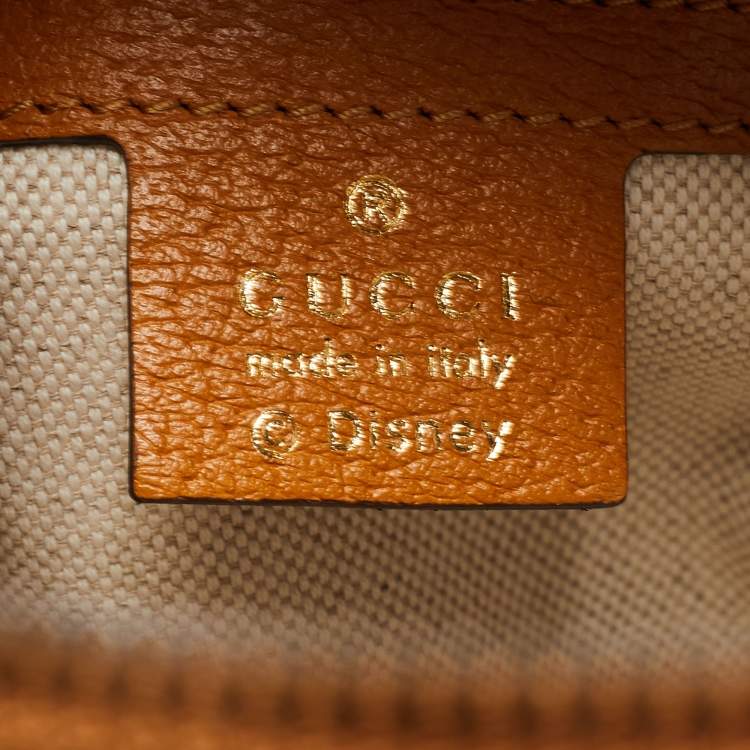 Pre Owned Gucci x Disney Tan/Beige Mickey Print GG Supreme Canvas Small Backpack