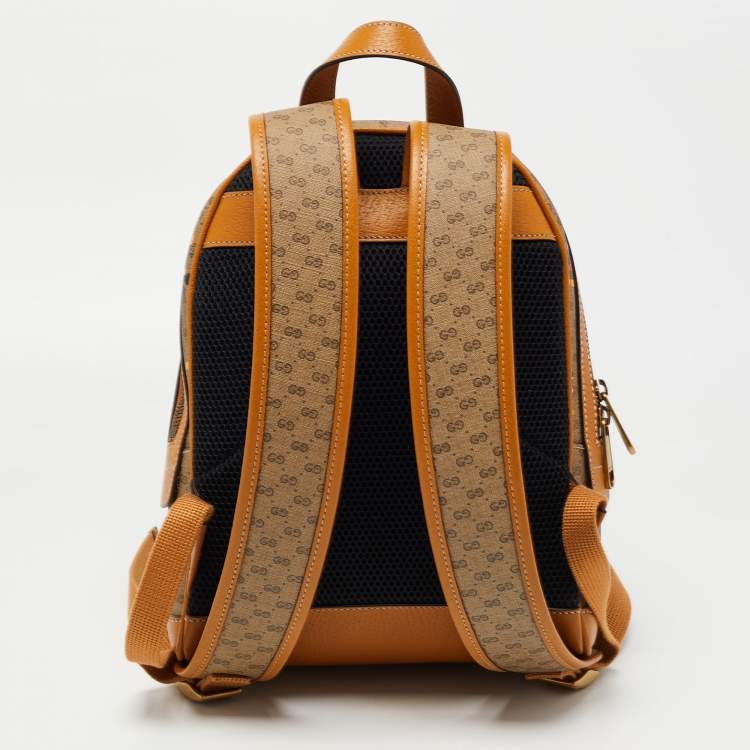 Pre Owned Gucci x Disney Tan/Beige Mickey Print GG Supreme Canvas Small Backpack