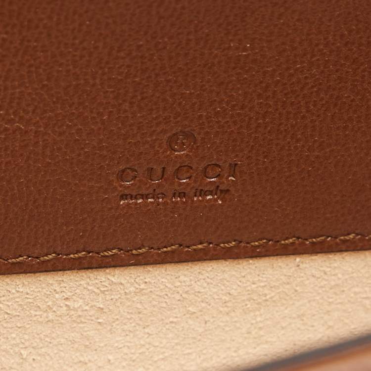 Pre Owned Gucci Black/Brown GG Supreme Canvas and Leather Mini Padlock Top Handle Bag