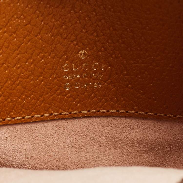 Pre Owned Gucci x Disney Brown GG Supreme Canvas and Leather Mickey Mouse Round Backpack