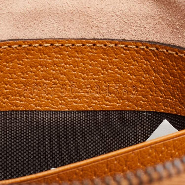 Pre Owned Gucci x Disney Brown GG Supreme Canvas and Leather Mickey Mouse Round Backpack