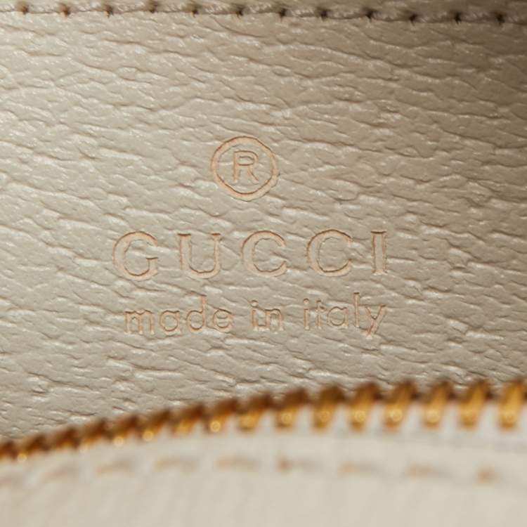 Pre Owned Gucci White GG Supreme Canvas and Leather Ophidia Shoulder Bag