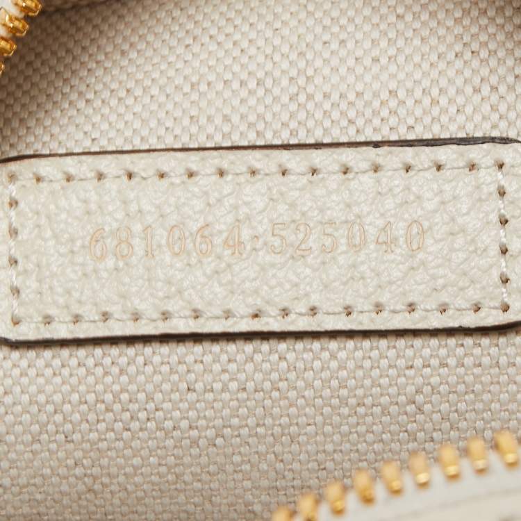 Pre Owned Gucci White GG Supreme Canvas and Leather Ophidia Shoulder Bag