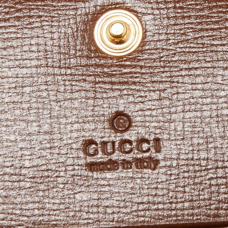 مملوكة مسبقًا Gucci Brown/Beige GG Supreme Canvas and Leather Horsebit 1955 Card Case