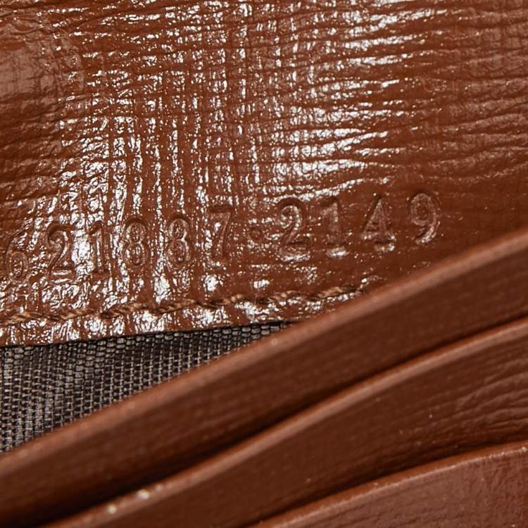 مملوكة مسبقًا Gucci Brown/Beige GG Supreme Canvas and Leather Horsebit 1955 Card Case