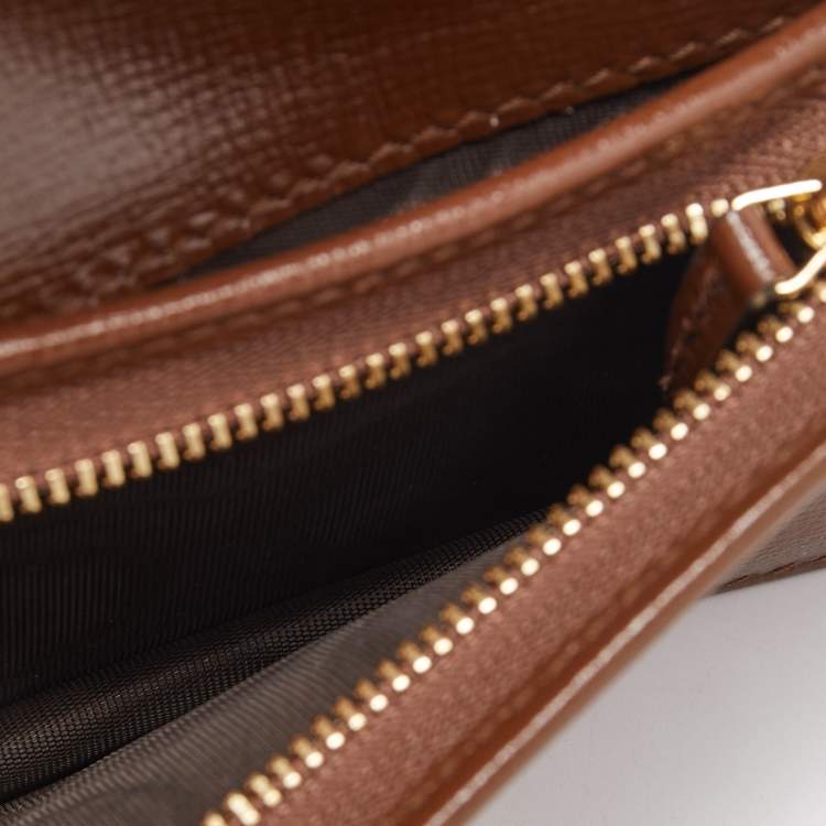 مملوكة مسبقًا Gucci Brown/Beige GG Supreme Canvas and Leather Horsebit 1955 Card Case