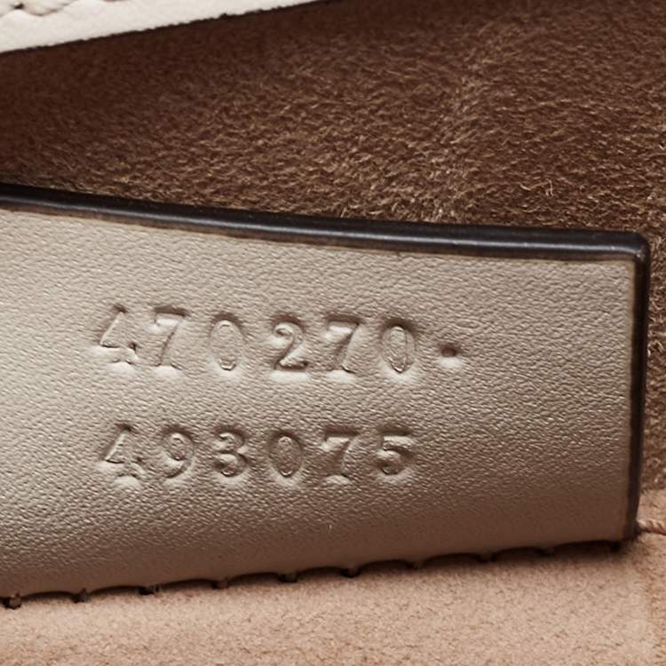 Pre Owned Gucci Off White Leather Mini Web Sylvie Top Handle Bag