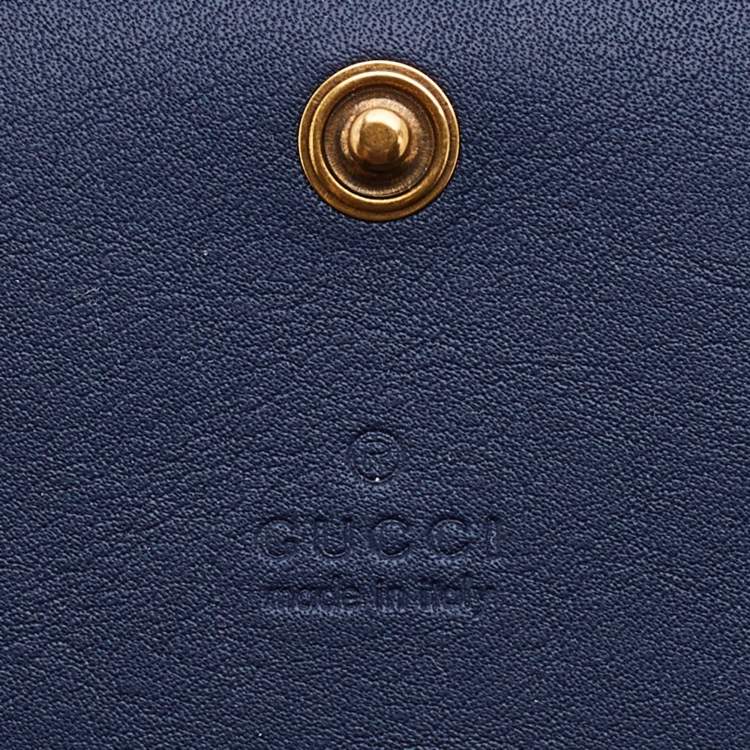 Pre Owned Gucci Multicolor Flora Print Zumi Canvas and Leather Card Case