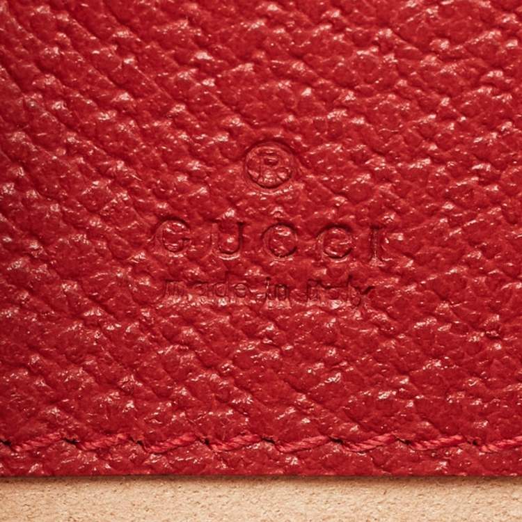 Pre Owned Gucci Red GG supreme Canvas and Leather Mini Floral Ophidia Backpack