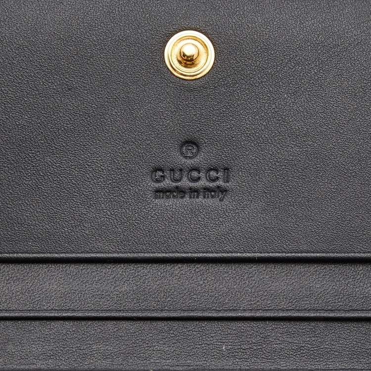Pre Owned Gucci Beige GG Supreme Canvas and Leather Bee Print Card Case