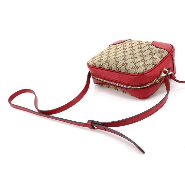 Pre Owned Gucci Brown Leather and Canvas Bree Shoulder Bag