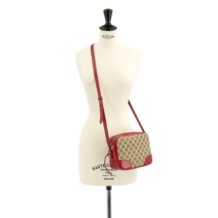 Pre Owned Gucci Brown Leather and Canvas Bree Shoulder Bag