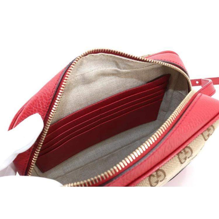 Pre Owned Gucci Brown Leather and Canvas Bree Shoulder Bag