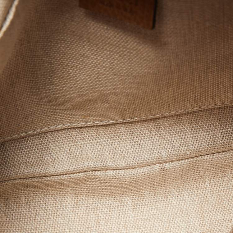 Pre Owned Gucci Brown/Beige GG Canvas and Leather Bree Crossbody Bag