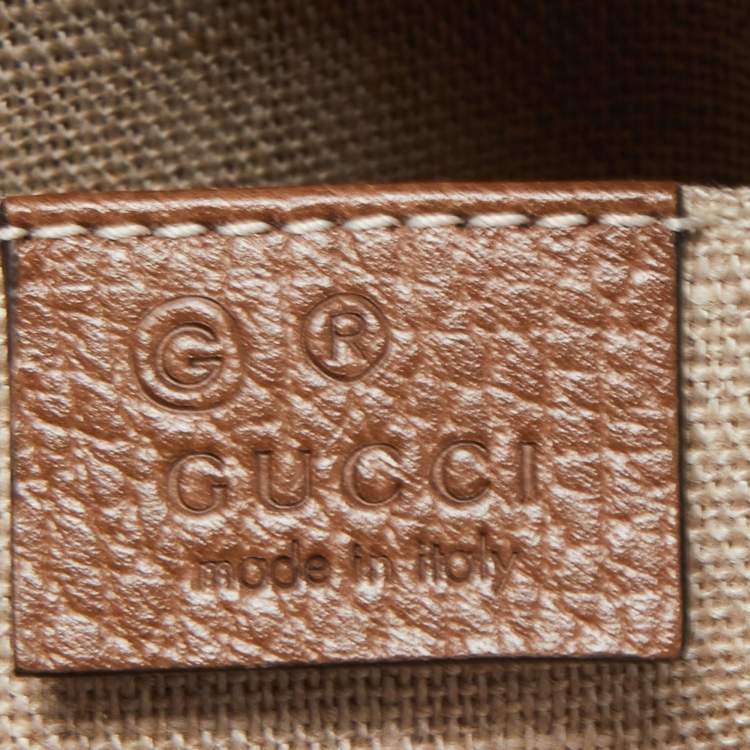 Pre Owned Gucci Brown/Beige GG Canvas and Leather Bree Crossbody Bag