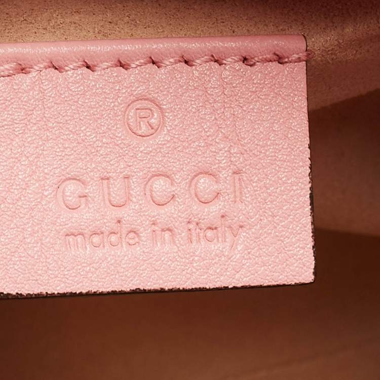 Pre Owned Gucci Pink Leather Mini Diana Tote