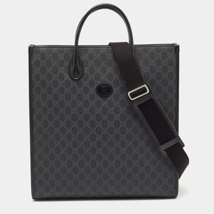 Gucci GG Supreme Canvas Tote Bag Black in Canvas with Silver-tone - US