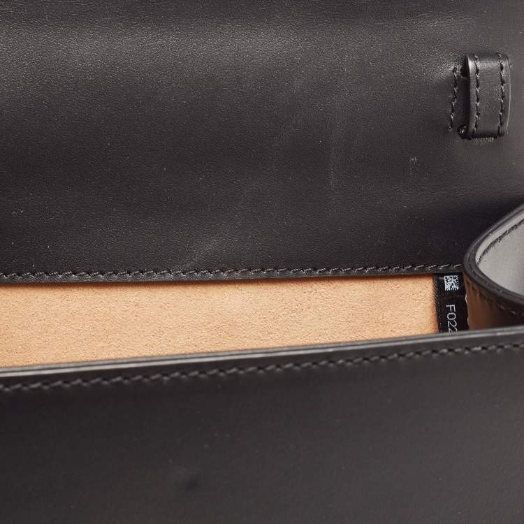 Pre Owned Gucci Black Leather Mini Web Sylvie Top Handle Bag