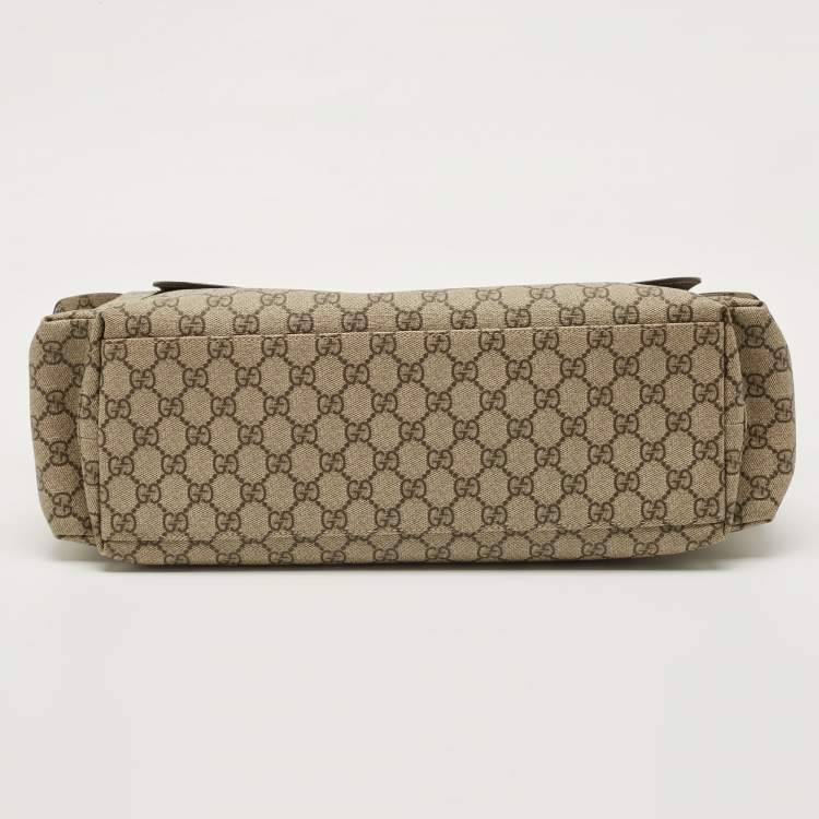 Pre Owned Gucci Beige/Ebony GG Supreme Canvas Baby Changing Bag