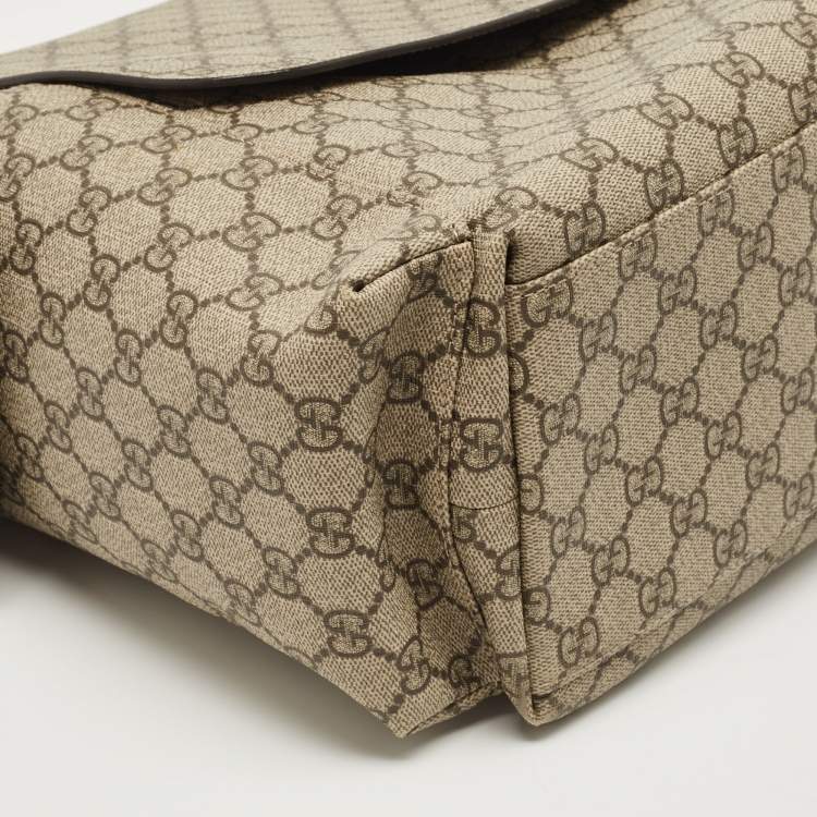 Pre Owned Gucci Beige/Ebony GG Supreme Canvas Baby Changing Bag