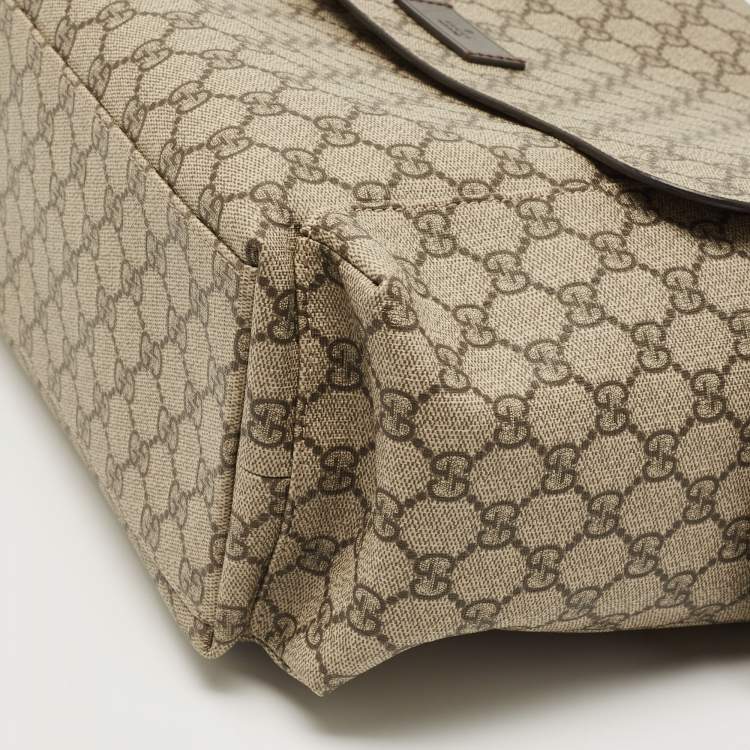 Pre Owned Gucci Beige/Ebony GG Supreme Canvas Baby Changing Bag
