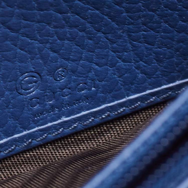 Pre Owned Gucci Blue Leather Interlocking G Continental Wallet