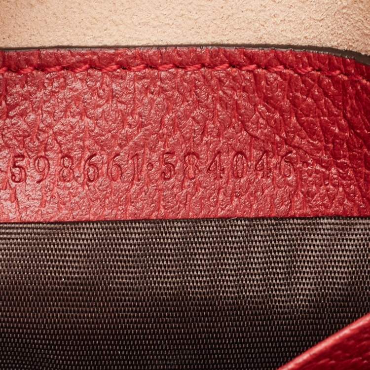 Pre Owned Gucci Red GG Supreme Canvas and Leather Floral Ophidia Backpack